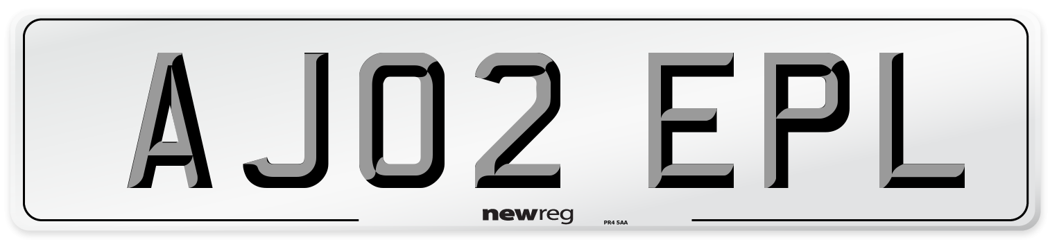 AJ02 EPL Number Plate from New Reg